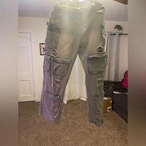 Women’s stretch distressed jeans wide leg size XXL